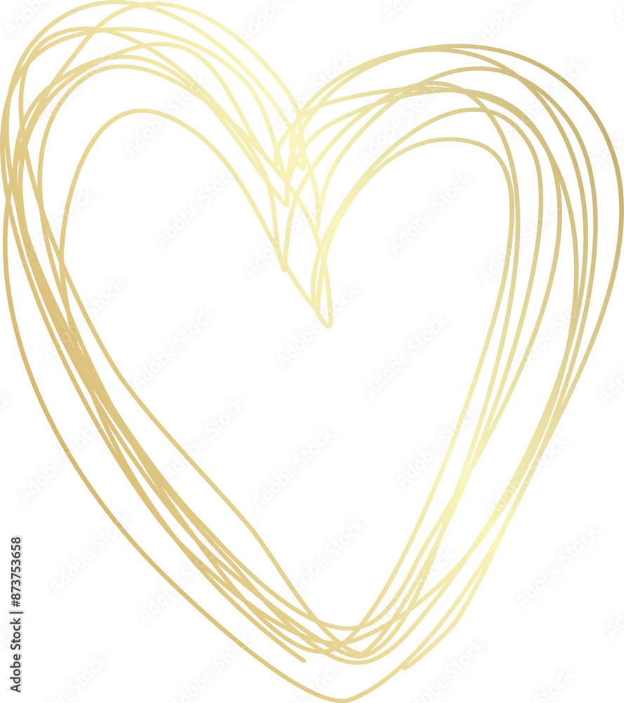 Heart gold hand drawn icon, love, valentine, wedding Heart gold hand drawn icon, love, valentine, wedding