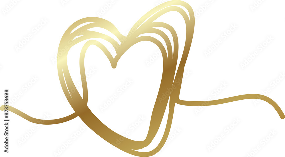 Heart gold hand drawn icon, love, valentine, wedding Heart gold hand drawn icon, love, valentine, wedding