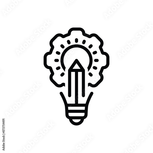 Black line icon for initiative