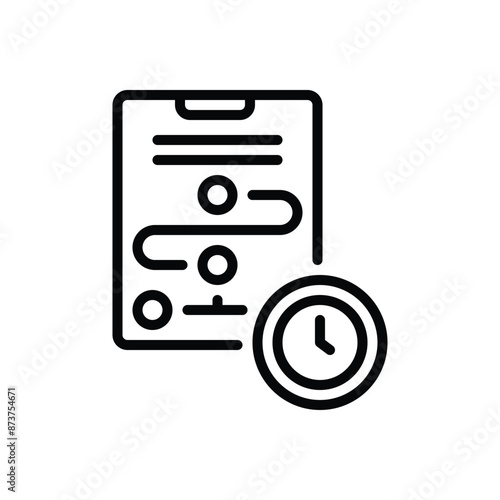 Black line icon for planning