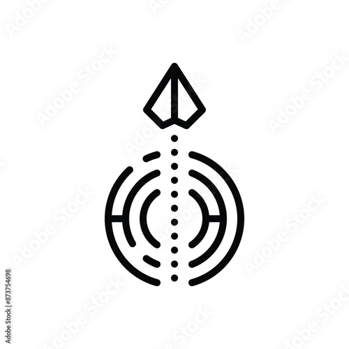 Black line icon for problem solving