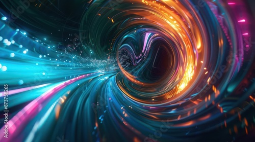 colorful swirling spinning speed of light trails abstract for background, future of colors moving extreme visual effect colorful vibrant.