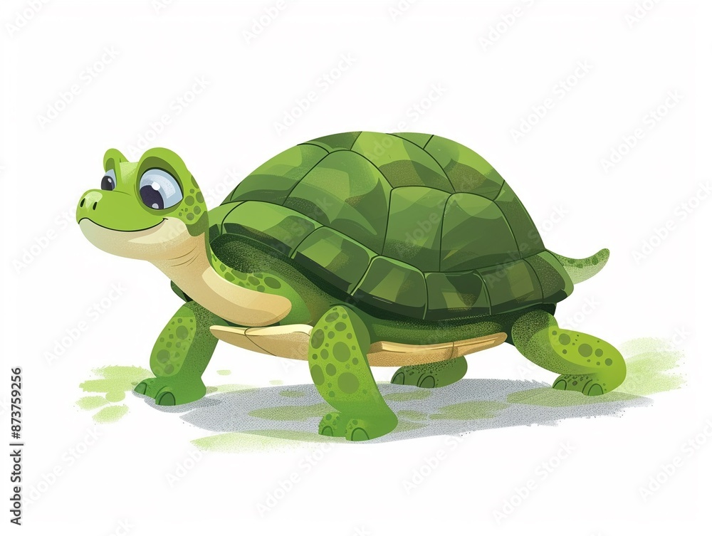 Obraz premium Cartoon turtle, round shell, SVG, slow and steady friend