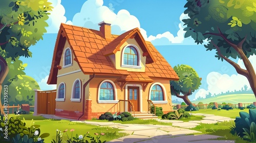 Wallpaper Mural Cartoon house, basic structure, SVG, home sweet home Torontodigital.ca
