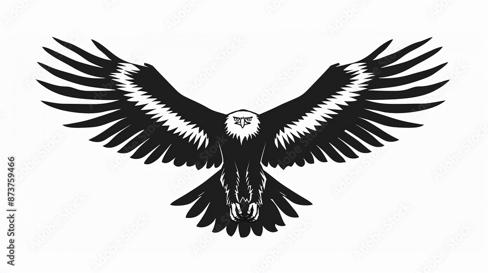 Fototapeta premium Eagle, wings wide, SVG, soaring freedom
