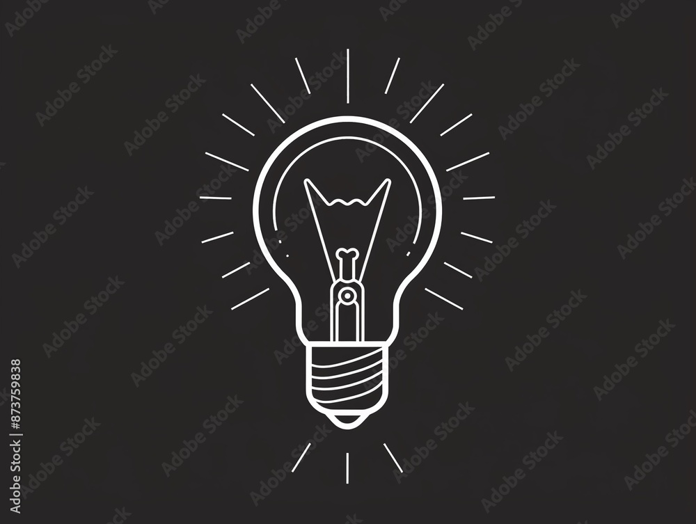 Light bulb, outline only, SVG , side angle, denoting ideas, innovation, and inspiration Light bulb, outline only, SVG , side angle, denoting ideas, innovation, and inspiration
