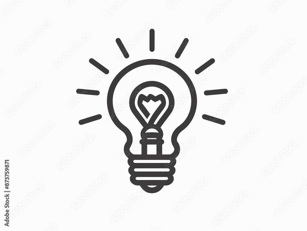 Light bulb, outline only, SVG , side angle, denoting ideas, innovation, and inspiration Light bulb, outline only, SVG , side angle, denoting ideas, innovation, and inspiration