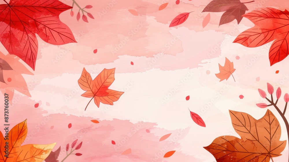 Vibrant watercolor art capturing the essence of autumn with warm colors and falling leaves. Ideal for framing or as a background. Vibrant watercolor art capturing the essence of autumn with warm colors and falling leaves. Ideal for framing or as a background.