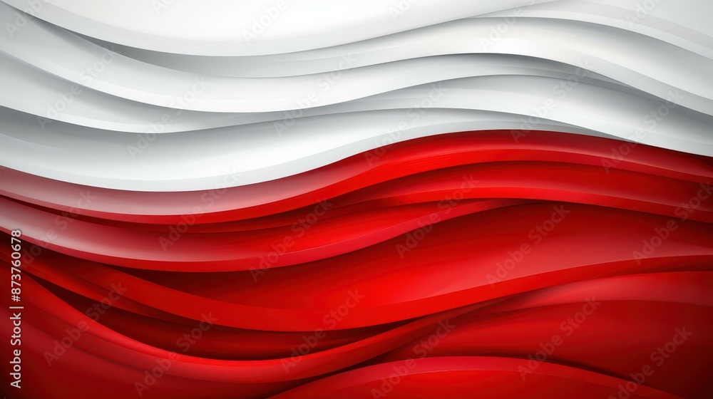 Abstract vector illustration featuring red, white, and gray overlap design elements in a modern style. Abstract vector illustration featuring red, white, and gray overlap design elements in a modern style.