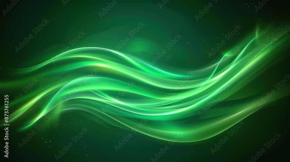 Abstract green energy wave lines creating a dynamic flow of green colors. Abstract green energy wave lines creating a dynamic flow of green colors.
