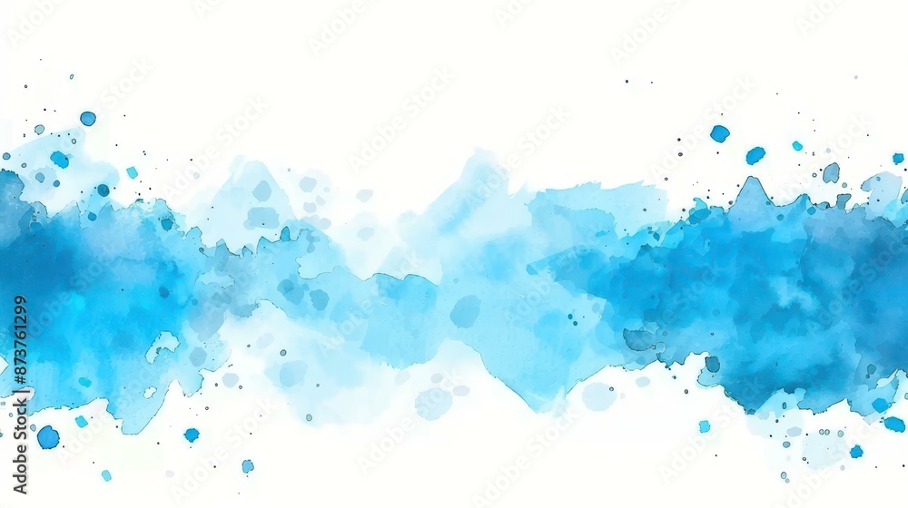 Stunning aquamarine watercolor strip in a multilayered design. Stunning aquamarine watercolor strip in a multilayered design.
