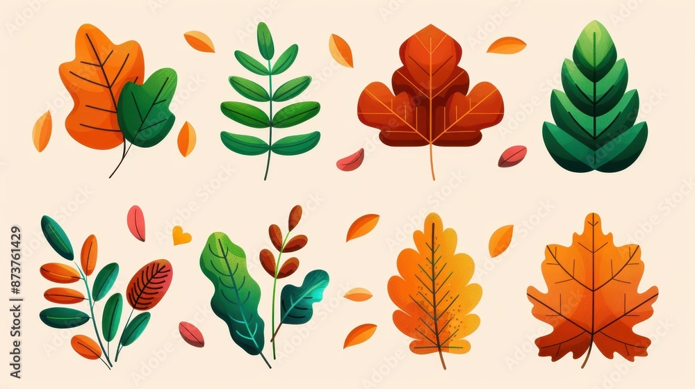 Vibrant autumn leaves design elements for stunning seasonal projects. Vibrant autumn leaves design elements for stunning seasonal projects.