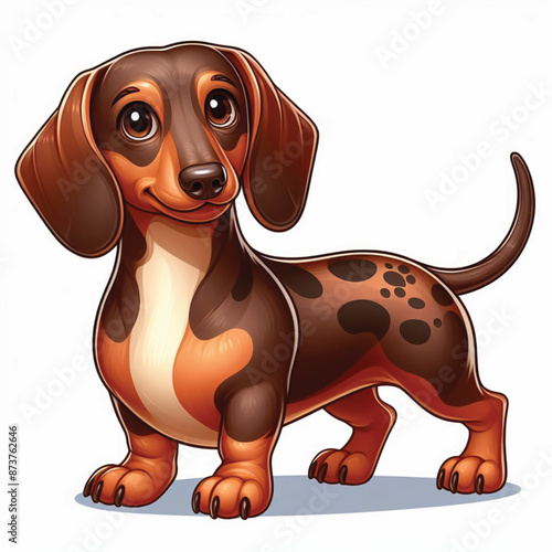 Cute Dachshund Vector Cartoon illustration