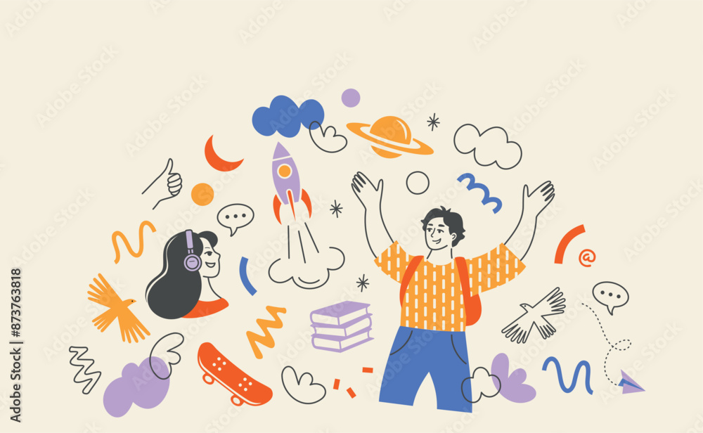 Back to school concept. School, education, science. Flat illustration Back to school concept. School, education, science. Flat illustration
