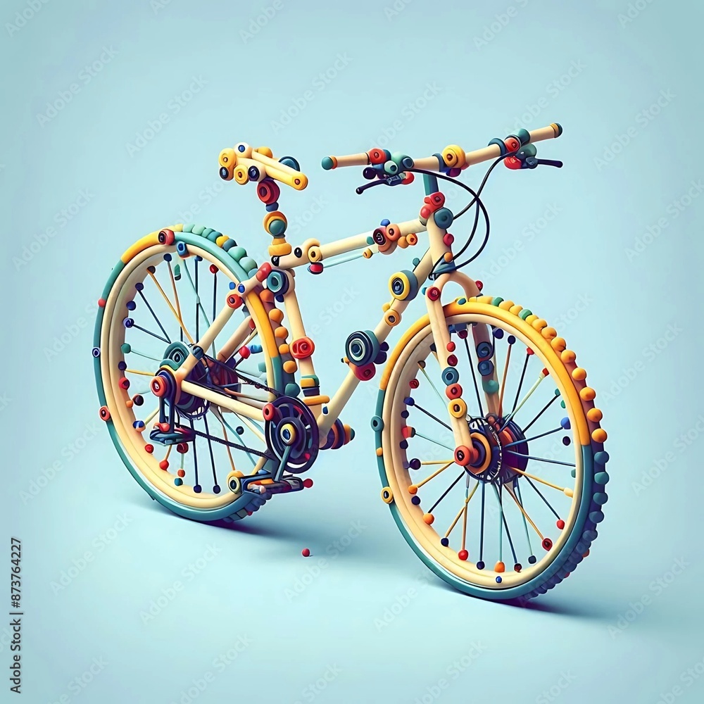 Fototapeta premium 3d render bicycles or bike, 3d vibe cycle or bike minimalistic illustration