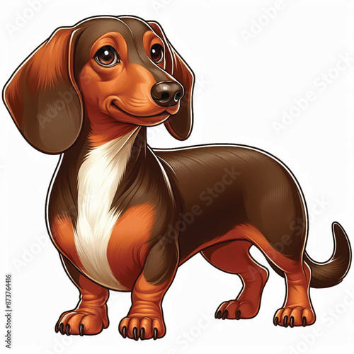 Cute Dachshund Vector Cartoon illustration