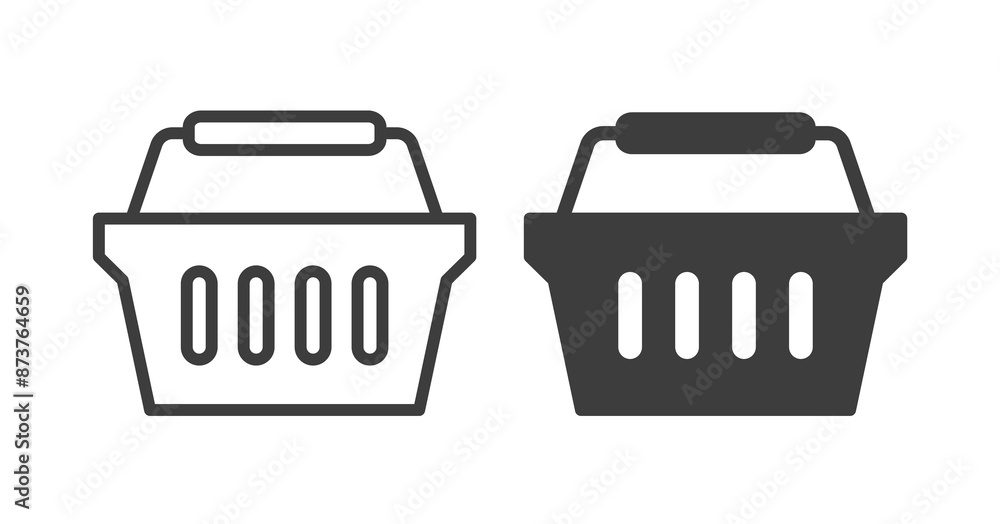 Icon of two shopping baskets, symbolizing consumer choice and retail options. Vector illustration. Icon of two shopping baskets, symbolizing consumer choice and retail options. Vector illustration.
