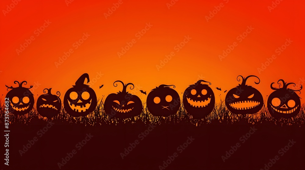 scary pumpkin silhouette for haloween concept scary pumpkin silhouette for haloween concept