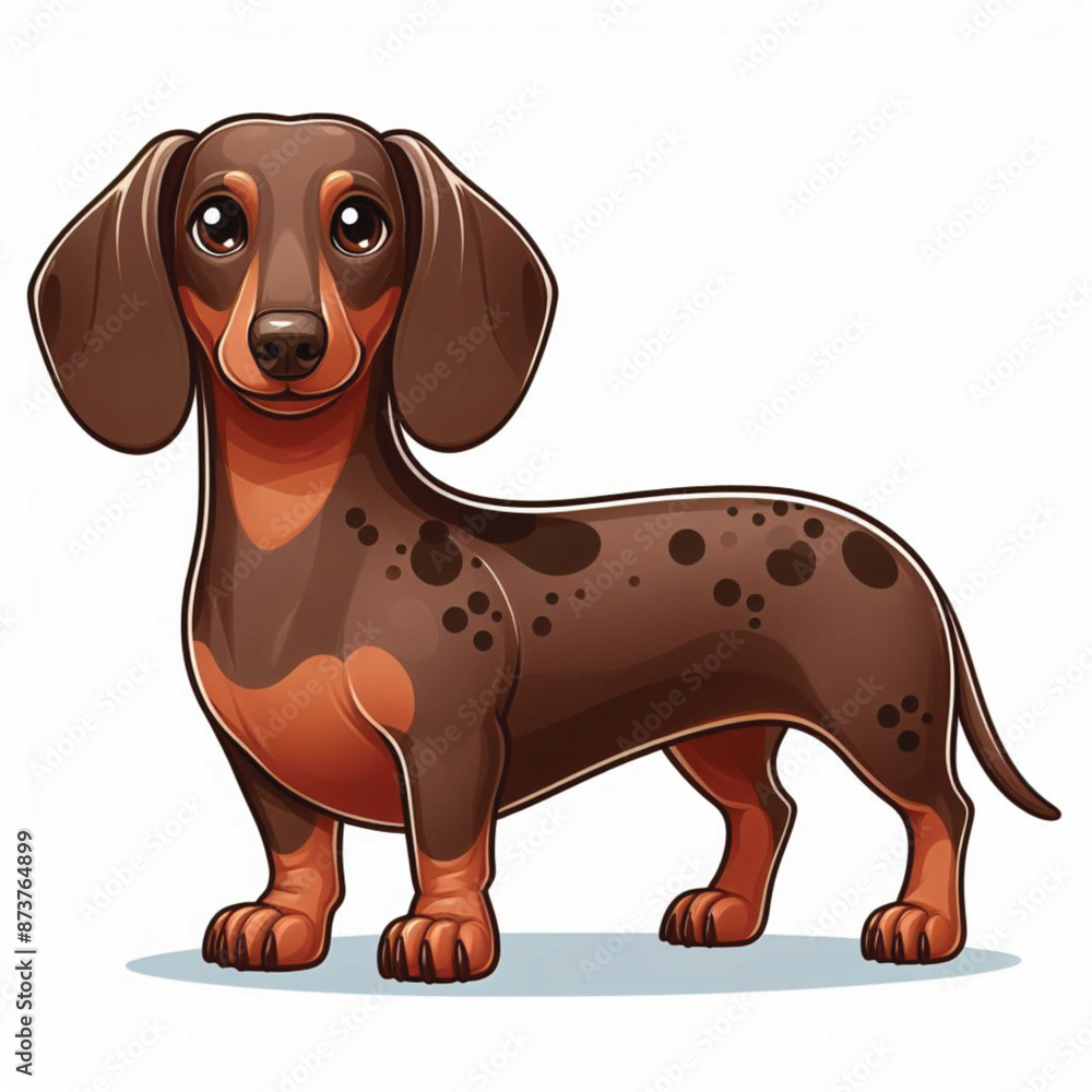 Fototapeta premium Cute Dachshund Vector Cartoon illustration