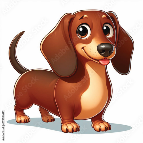 Cute Dachshund Vector Cartoon illustration