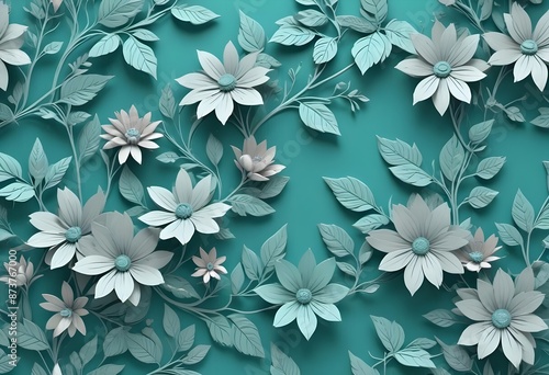 Wallpaper Mural Minimalistic Flower Pattern 3d Torontodigital.ca