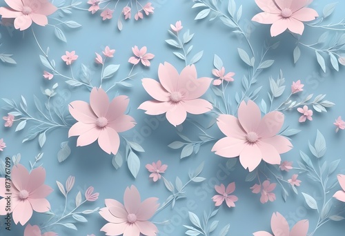Minimalistic Flower Pattern 3d