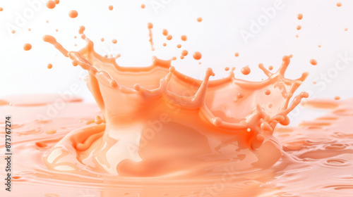 Isolated Peach Color Cream Splash