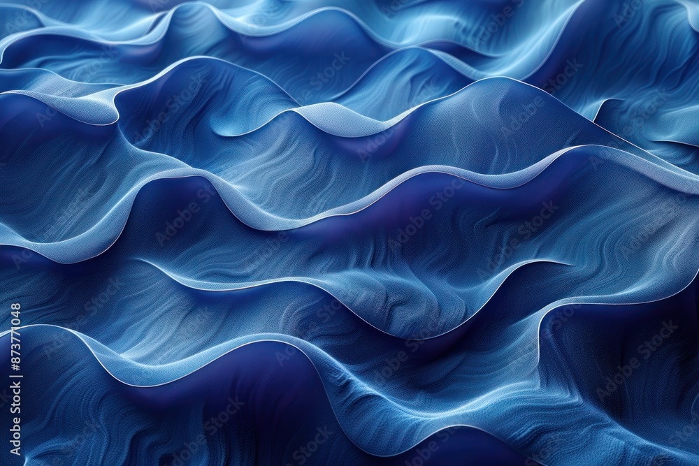 Blue Waves of Abstraction - Mesmerizing Background Blue Waves of Abstraction - Mesmerizing Background