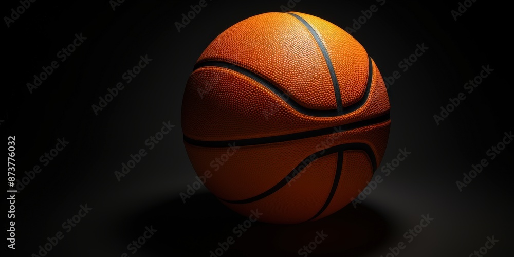 Fototapeta premium Basketball on Black Background