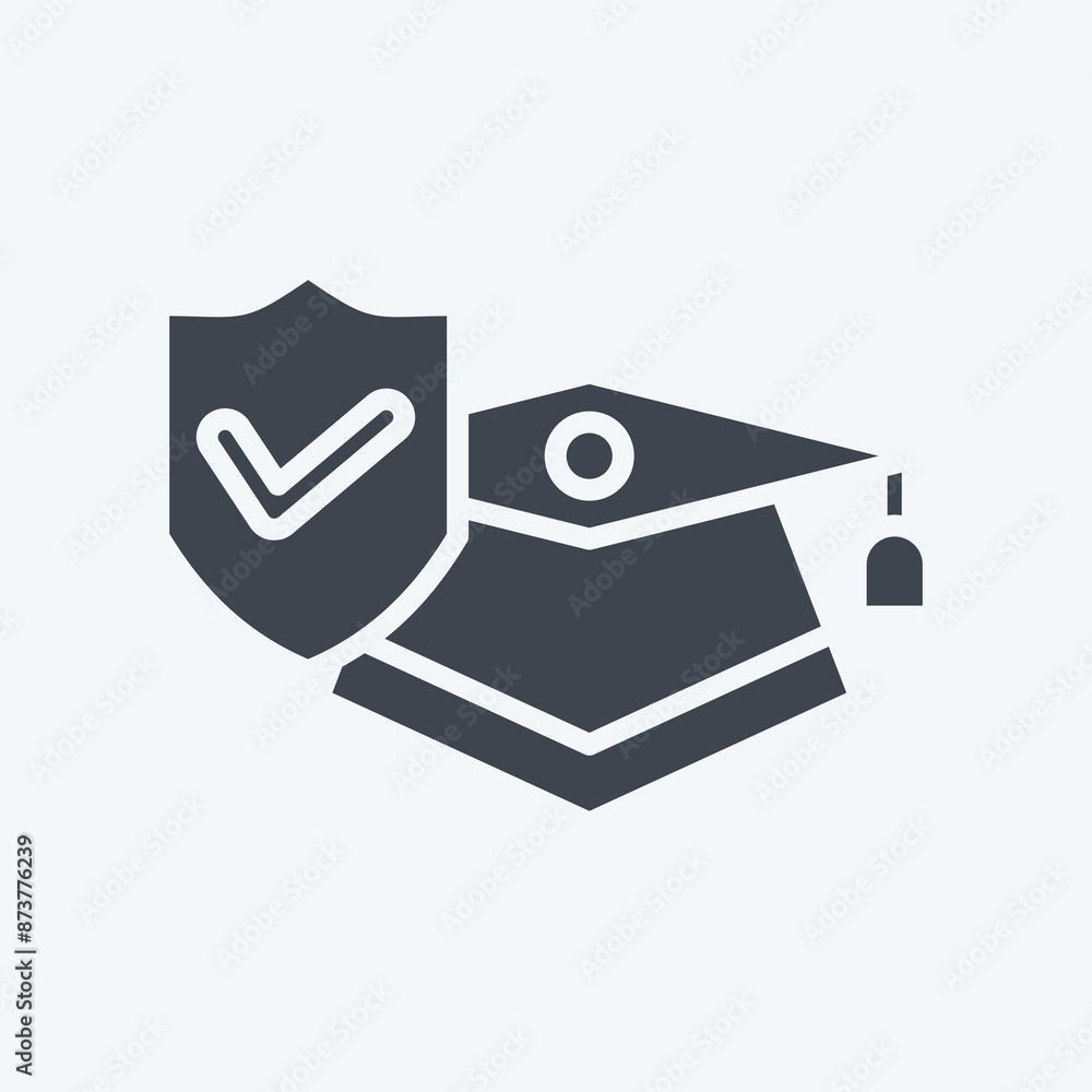 Icon Study Insurance. related to Finance symbol. glyph style. simple design editable. simple illustration Icon Study Insurance. related to Finance symbol. glyph style. simple design editable. simple illustration
