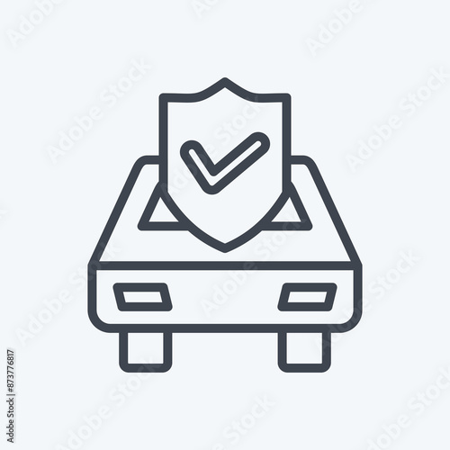 Icon Car Insurance. related to Finance symbol. line style. simple design editable. simple illustration