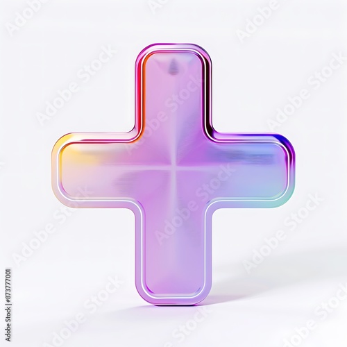 Plus symbols icon with colorful gradient. 3d rendering illustration for graphic design, ui ux design, presentation or background. shape with glass effect