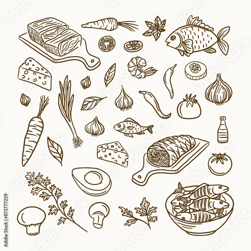 spice seasoning food doodle element 