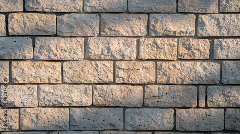 Obraz premium Architectural close-up of a wall's surface, highlighting the materials and masonry techniques, rich textures and shadows creating depth