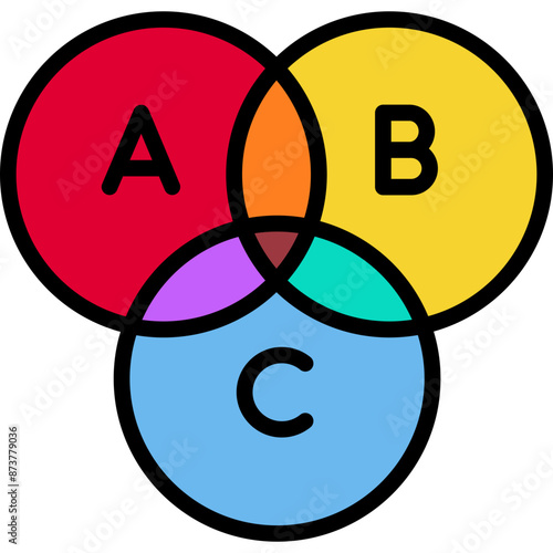 ven diagram color icon
