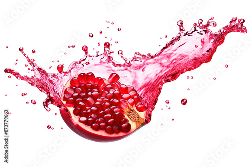 pomegranate and water splash isolated on transparent background Remove png, Clipping Path, pen tool