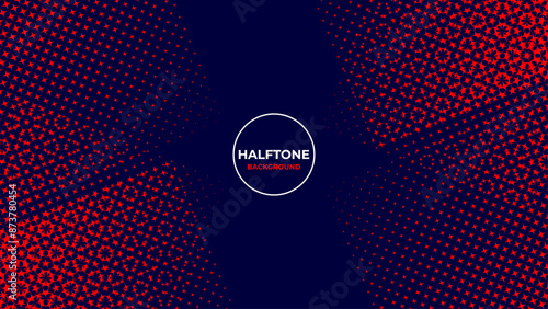 Abstract halftone background with red and navy color