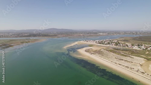 Wallpaper Mural Aerial of Olhao Armona island in Portugal with long sand beach and small town Torontodigital.ca