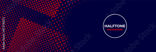 Abstract halftone background with red and navy color