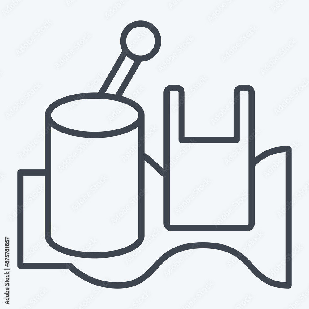 Icon Ocean. related to Plastic Pollution symbol. line style. simple design editable. simple illustration