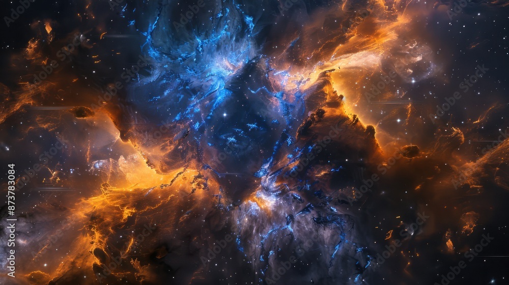 Naklejka premium Cosmic Nebulae: A Tapestry of Celestial Wonder