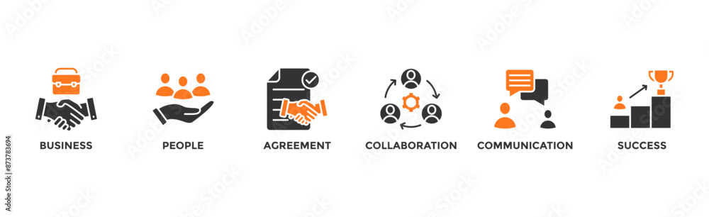 Business people banner web icon vector illustration concept with icon of business, people, agreement, collaboration, communication and success Business people banner web icon vector illustration concept with icon of business, people, agreement, collaboration, communication and success