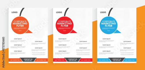 Corporate advertising flyer design, handout design ideas for marketing, new leaflet print vector layout.