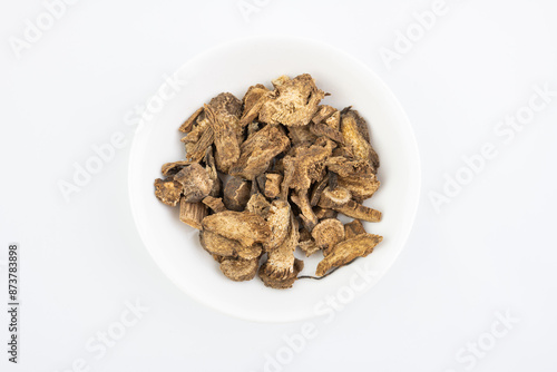 Chinese food stewed food spices Chinese herbal medicine costus root photo