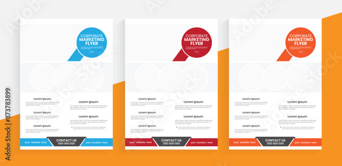 Corporate advertising flyer design, handout design ideas for marketing, new leaflet print vector layout.