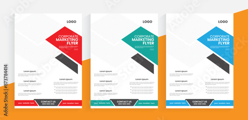 Business flyer handout design, Leaflet flyer layout ideas, Foldable corporate poster template.