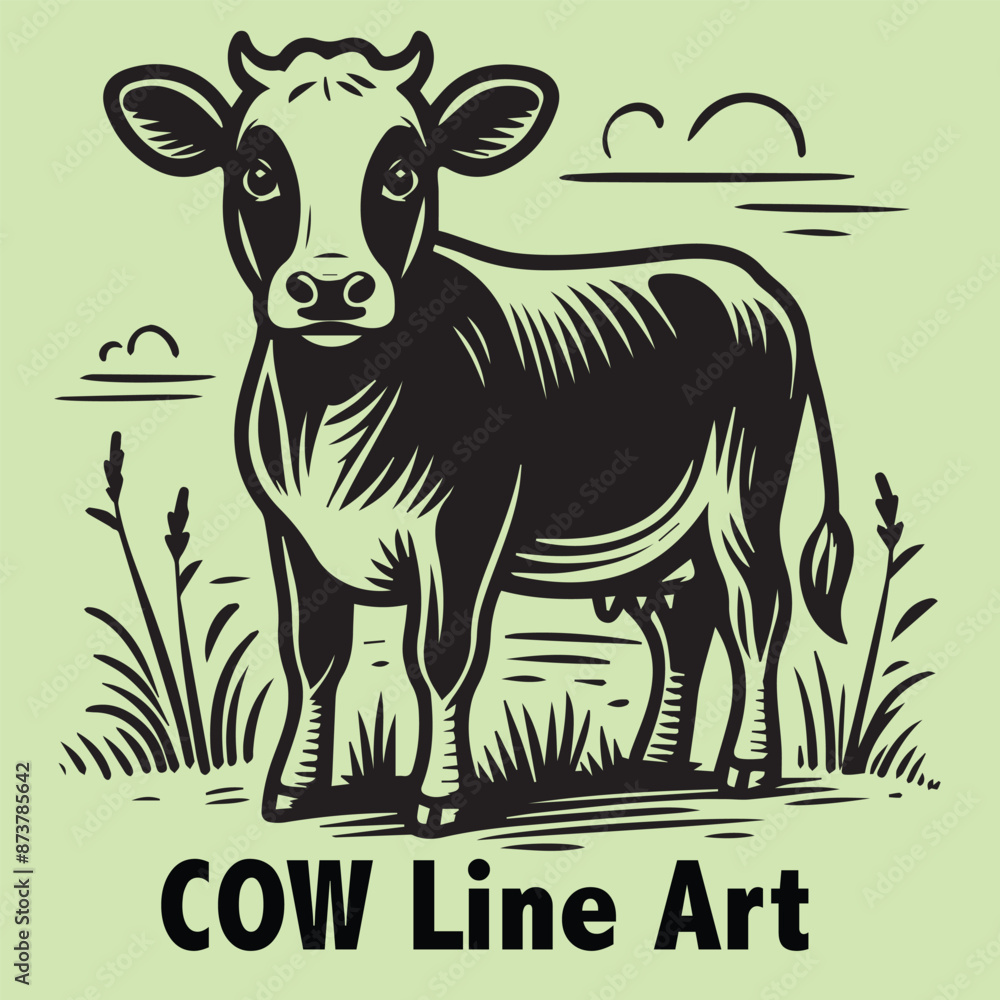 Cow line art vector Illustration Cow line art vector Illustration