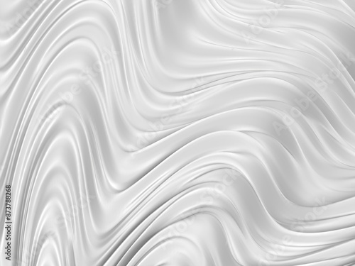 Abstract white waves with soft shadows. Contemporary smooth background
