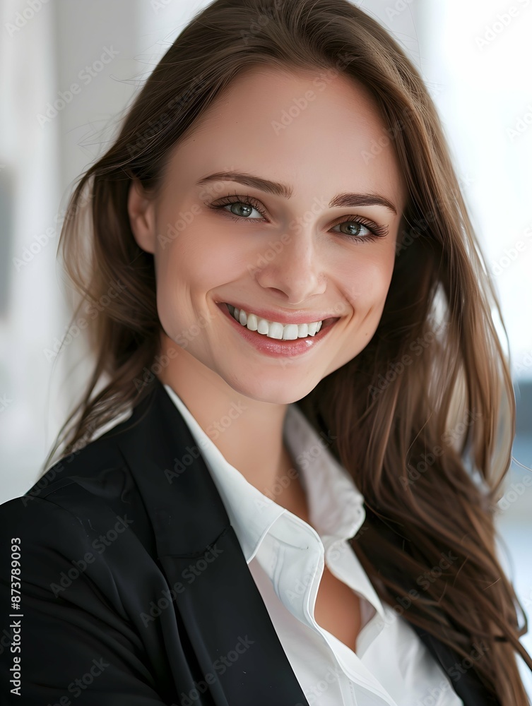 Attractive young businesswoman with a happy smile Attractive young businesswoman with a happy smile