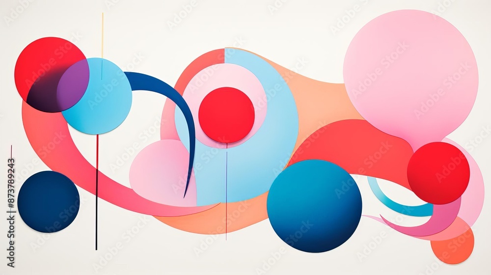 Playful Abstract Design with Colorful Circles and Fluid Shapes Playful Abstract Design with Colorful Circles and Fluid Shapes